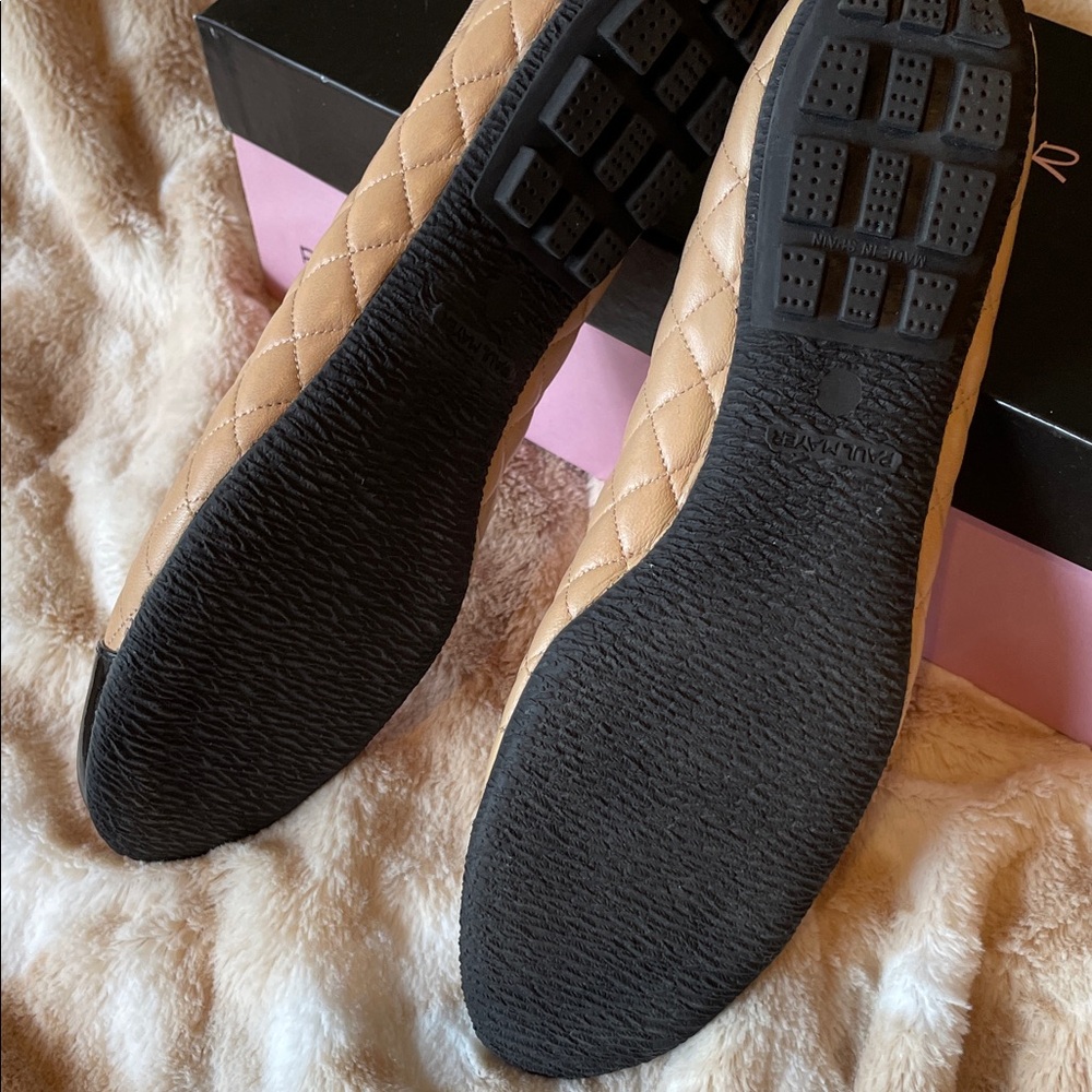 Paul Mayer Tan and Black Quilted Flats - Picture 6 of 12